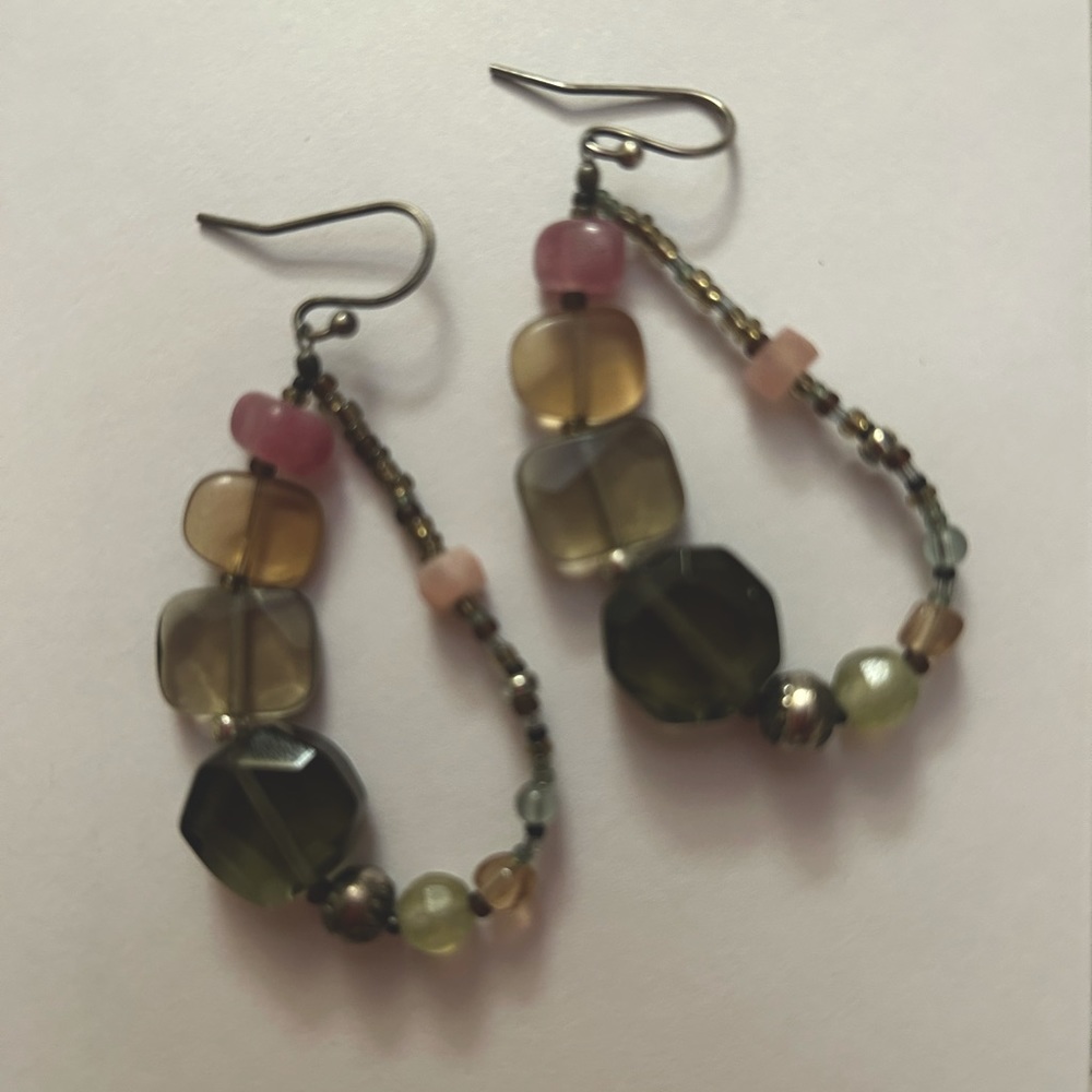 Silpada Multi Stone Sterling Dangle Earrings W215… - image 1